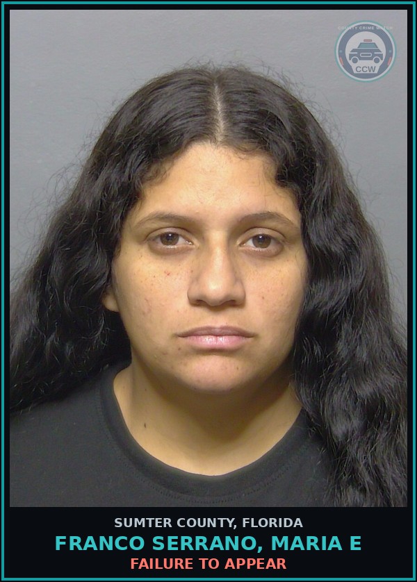 Booking mugshot of FRANCO SERRANO, MARIA E in Sumter County