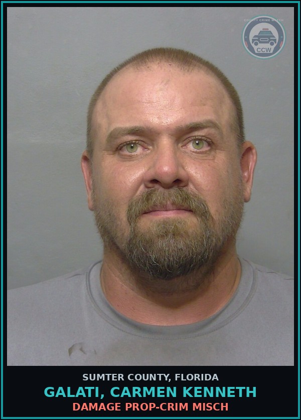 Booking mugshot of GALATI, CARMEN KENNETH in Sumter County
