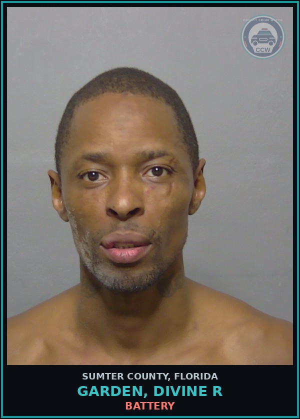 Booking mugshot of GARDEN, DIVINE R in Sumter County
