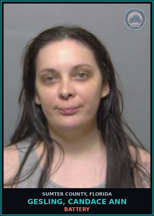 Booking mugshot of GESLING, CANDACE ANN in Sumter County