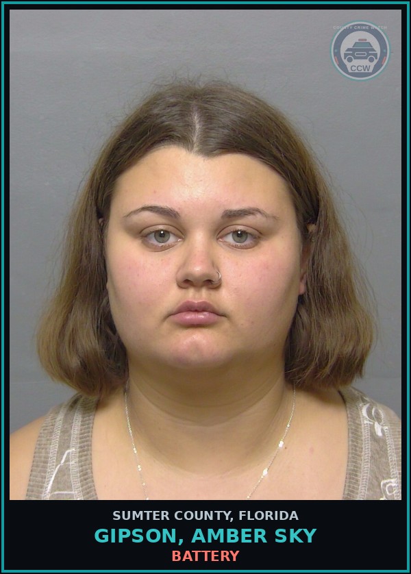 Booking mugshot of GIPSON, AMBER SKY in Sumter County