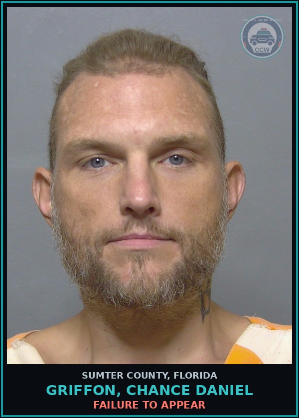 Booking mugshot of GRIFFON, CHANCE DANIEL in Sumter County