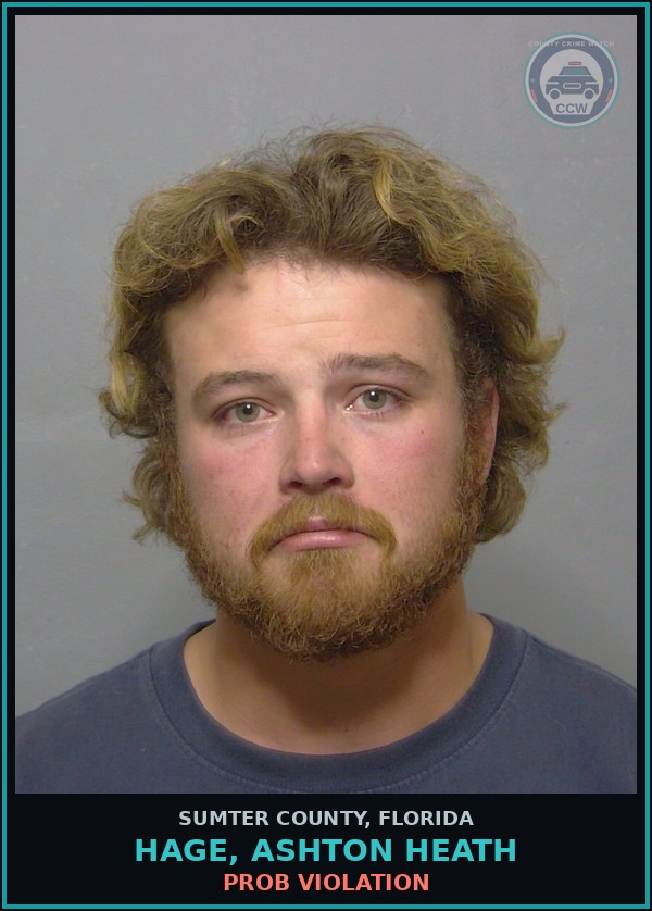 Booking mugshot of HAGE, ASHTON HEATH in Sumter County