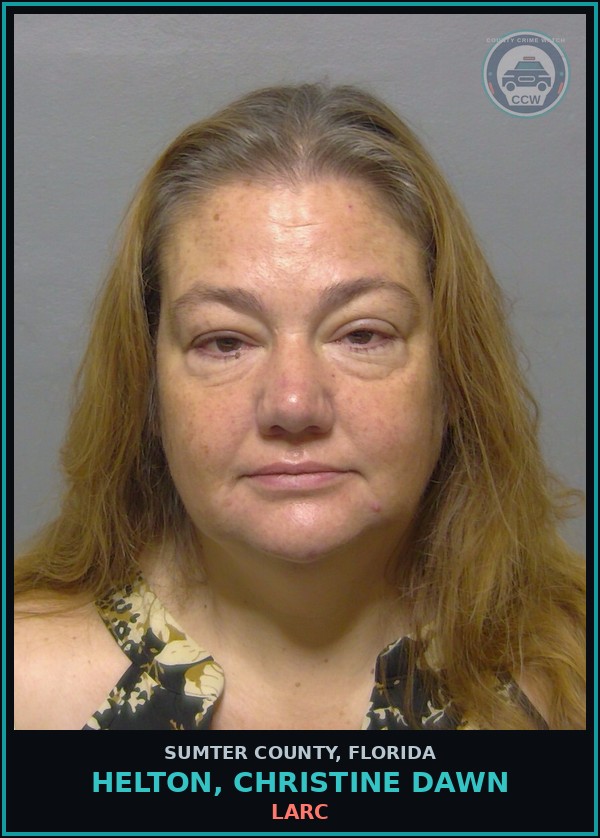 Booking mugshot of HELTON, CHRISTINE DAWN in Sumter County