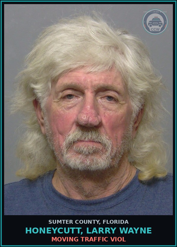 Booking mugshot of HONEYCUTT, LARRY WAYNE in Sumter County