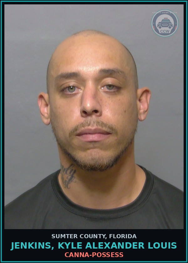 Booking mugshot of JENKINS, KYLE ALEXANDER LOUIS in Sumter County
