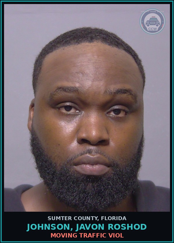 Booking mugshot of JOHNSON, JAVON ROSHOD in Sumter County