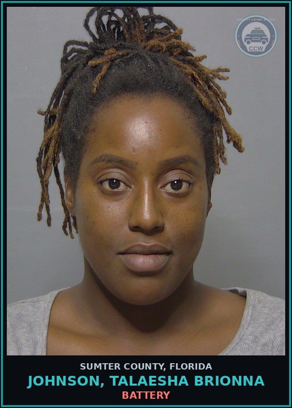 Booking mugshot of JOHNSON, TALAESHA BRIONNA in Sumter County