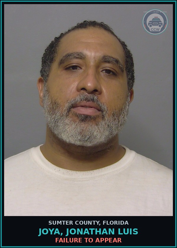Booking mugshot of JOYA, JONATHAN LUIS in Sumter County