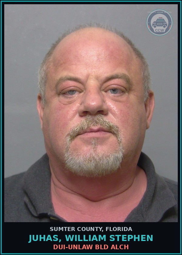 Booking mugshot of JUHAS, WILLIAM STEPHEN in Sumter County