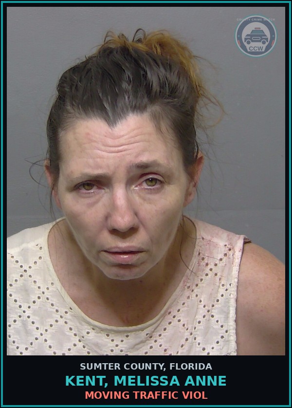 Booking mugshot of KENT, MELISSA ANNE in Sumter County