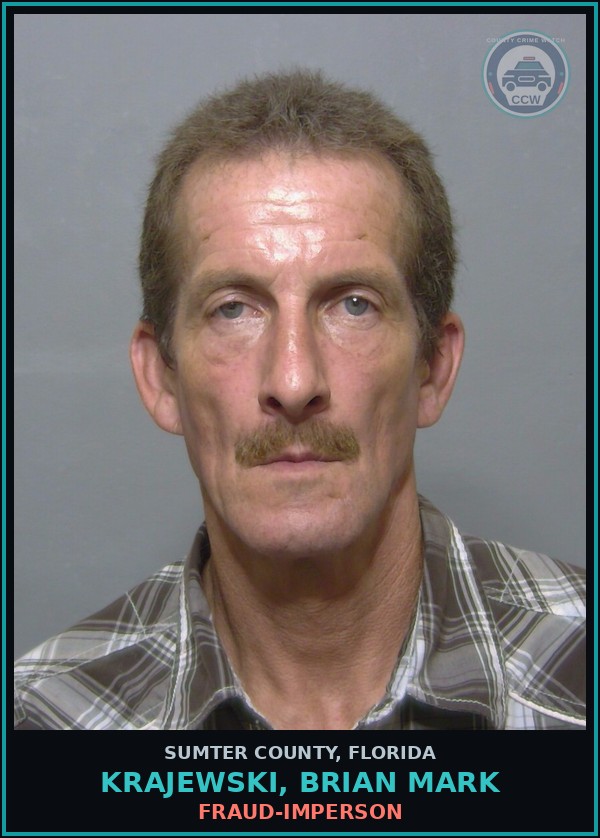 Booking mugshot of KRAJEWSKI, BRIAN MARK in Sumter County