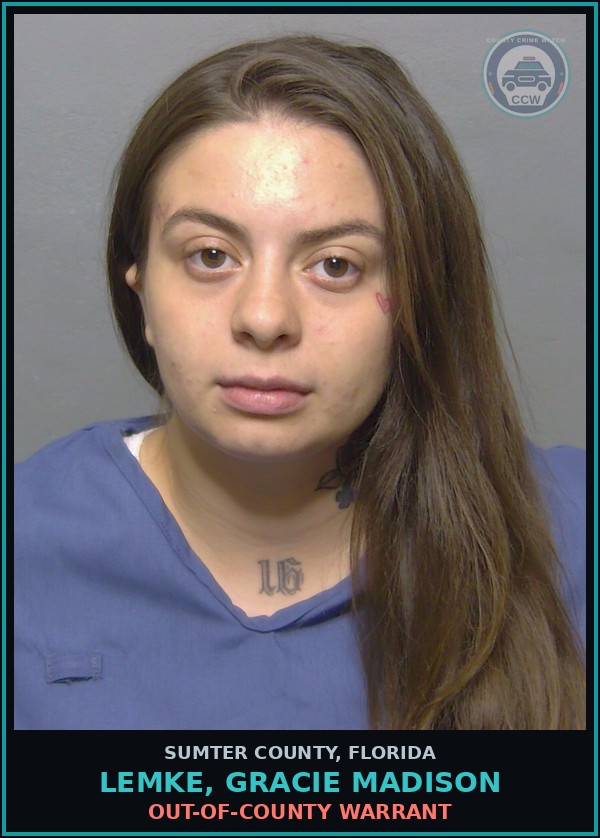 Booking mugshot of LEMKE, GRACIE MADISON in Sumter County