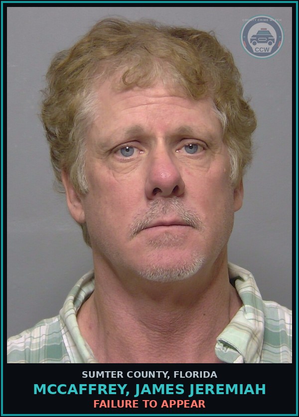Booking mugshot of MCCAFFREY, JAMES JEREMIAH in Sumter County