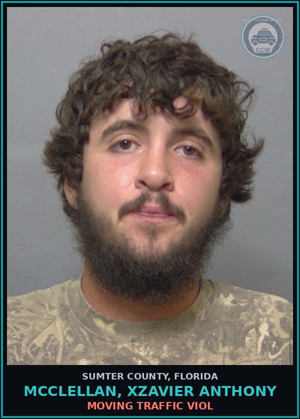Booking mugshot of MCCLELLAN, XZAVIER ANTHONY in Sumter County