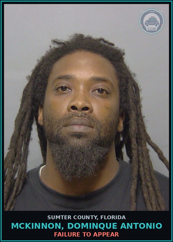 Booking mugshot of MCKINNON, DOMINQUE ANTONIO in Sumter County