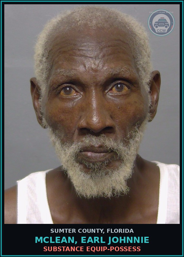 Booking mugshot of MCLEAN, EARL JOHNNIE in Sumter County