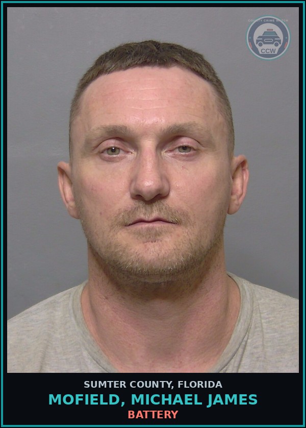 Booking mugshot of MOFIELD, MICHAEL JAMES in Sumter County