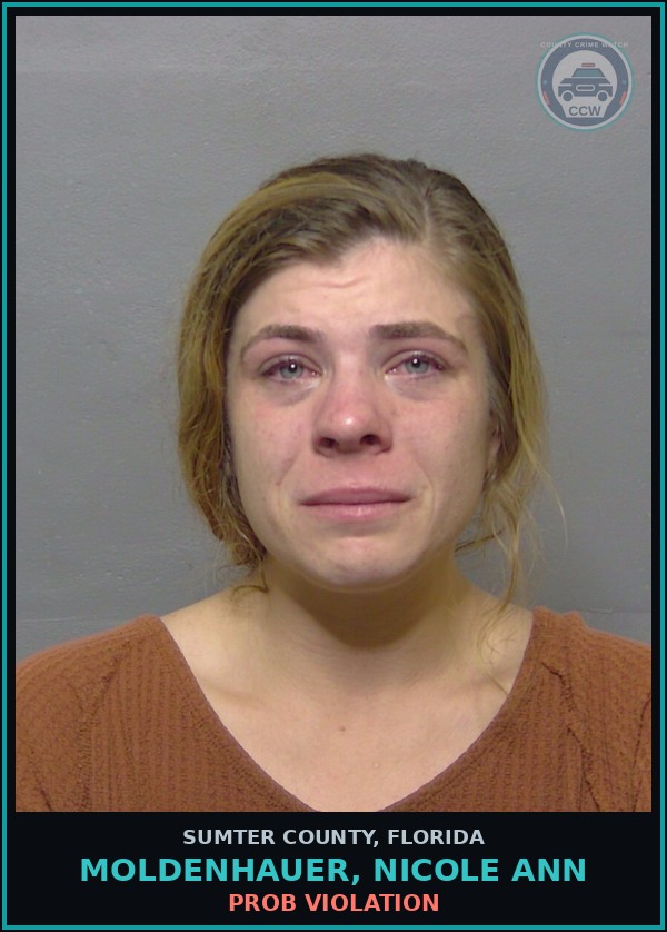 Booking mugshot of MOLDENHAUER, NICOLE ANN in Sumter County