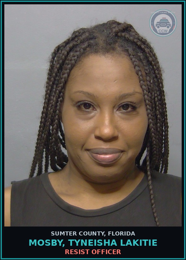Booking mugshot of MOSBY, TYNEISHA LAKITIE in Sumter County