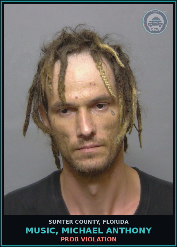 Booking mugshot of MUSIC, MICHAEL ANTHONY in Sumter County
