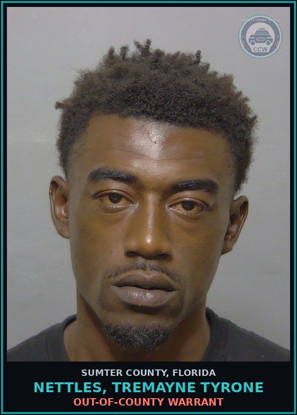 Booking mugshot of NETTLES, TREMAYNE TYRONE in Sumter County