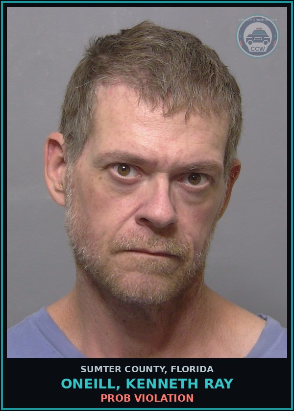 Booking mugshot of ONEILL, KENNETH RAY in Sumter County