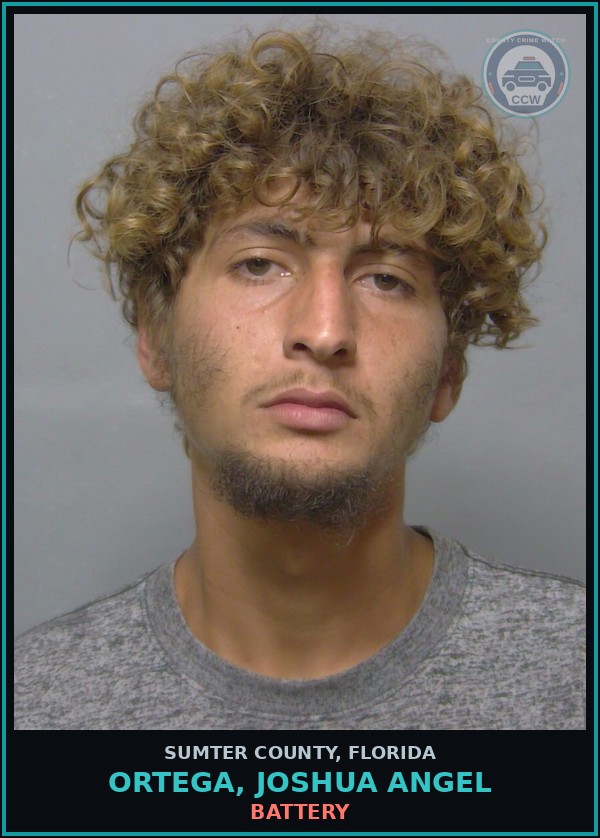 Booking mugshot of ORTEGA, JOSHUA ANGEL in Sumter County