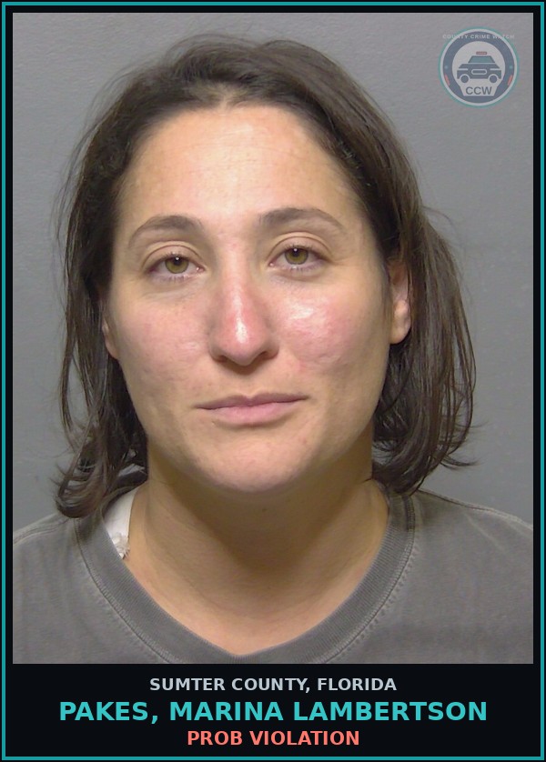 Booking mugshot of PAKES, MARINA LAMBERTSON in Sumter County