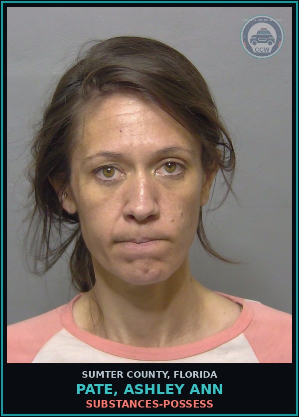 Booking mugshot of PATE, ASHLEY ANN in Sumter County