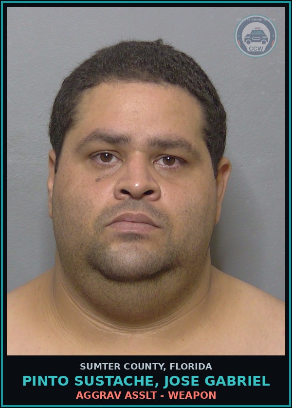 Booking mugshot of PINTO SUSTACHE, JOSE GABRIEL in Sumter County