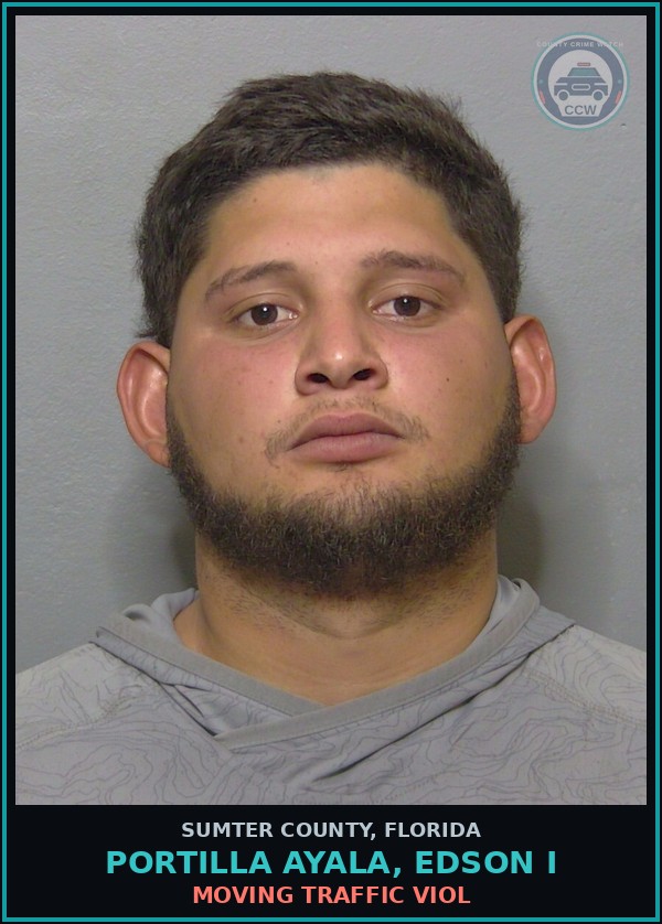 Booking mugshot of PORTILLA AYALA, EDSON I in Sumter County
