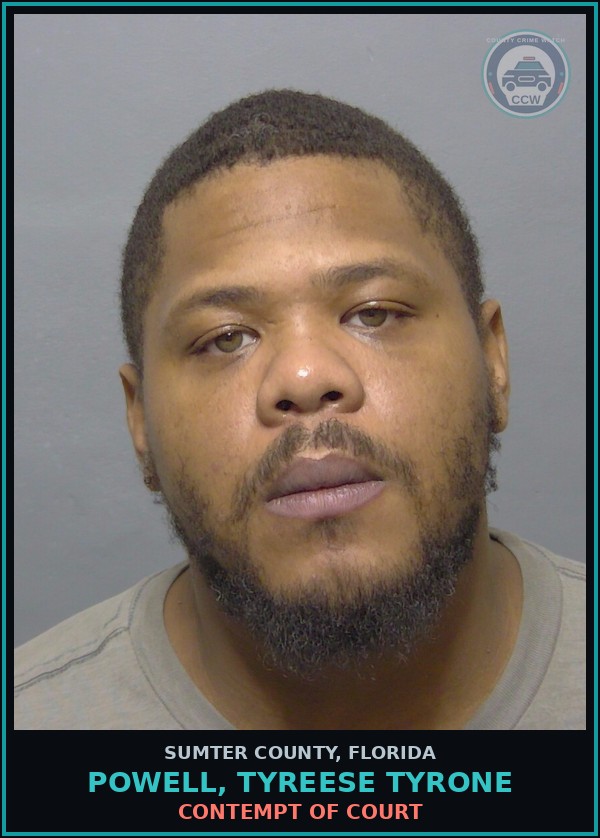 Booking mugshot of POWELL, TYREESE TYRONE in Sumter County