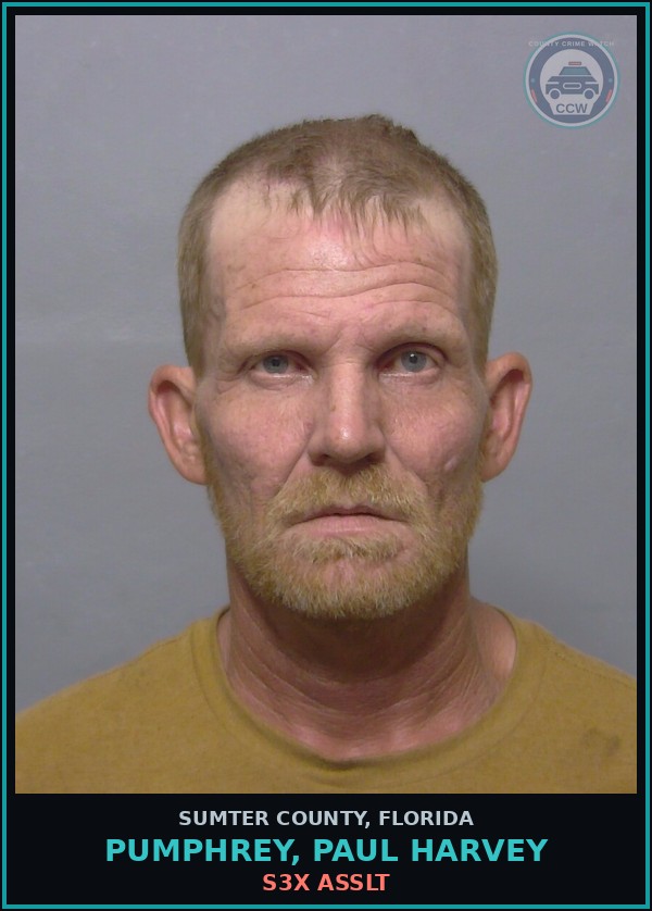 Booking mugshot of PUMPHREY, PAUL HARVEY in Sumter County