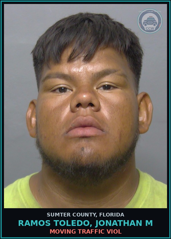 Booking mugshot of RAMOS TOLEDO, JONATHAN M in Sumter County