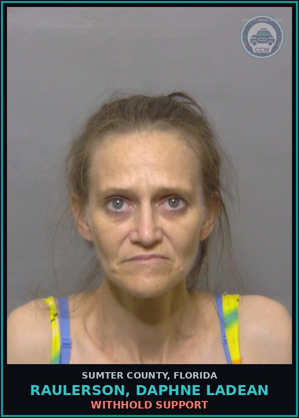 Booking mugshot of RAULERSON, DAPHNE LADEAN in Sumter County