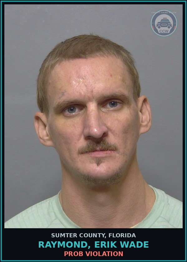 Booking mugshot of RAYMOND, ERIK WADE in Sumter County