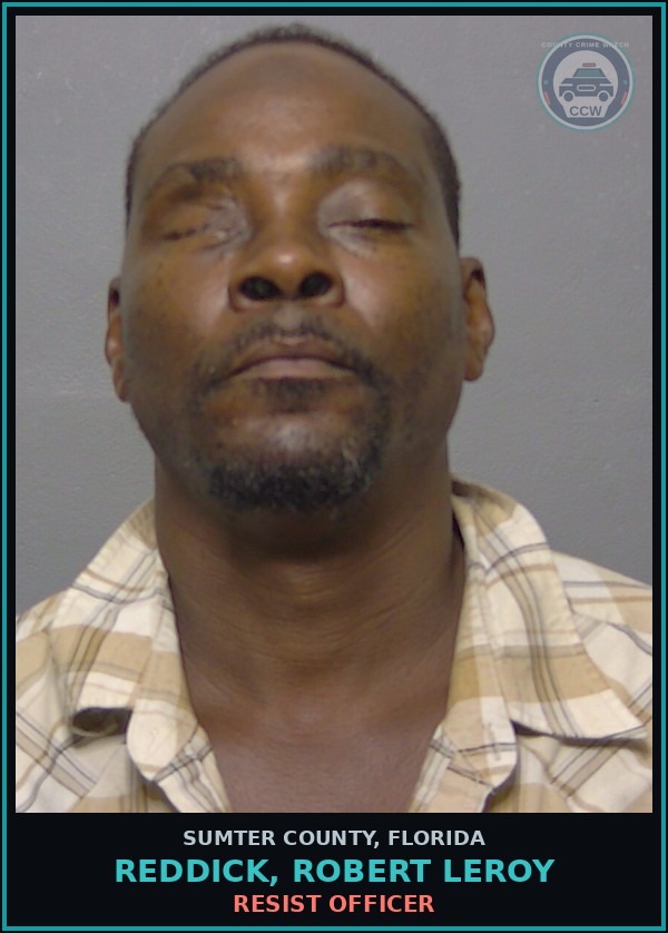 Booking mugshot of REDDICK, ROBERT LEROY in Sumter County