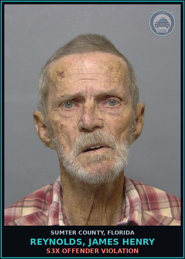 Booking mugshot of REYNOLDS, JAMES HENRY in Sumter County