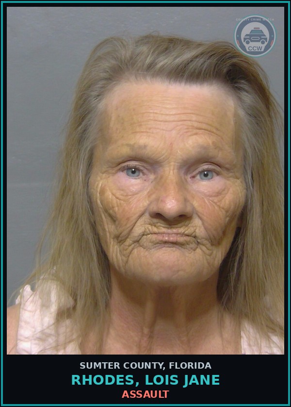 Booking mugshot of RHODES, LOIS JANE in Sumter County