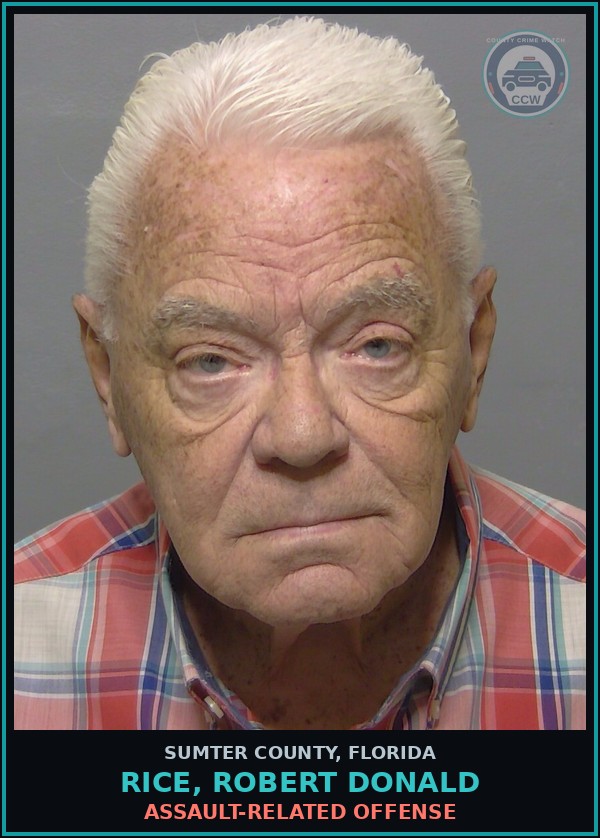 Booking mugshot of RICE, ROBERT DONALD in Sumter County