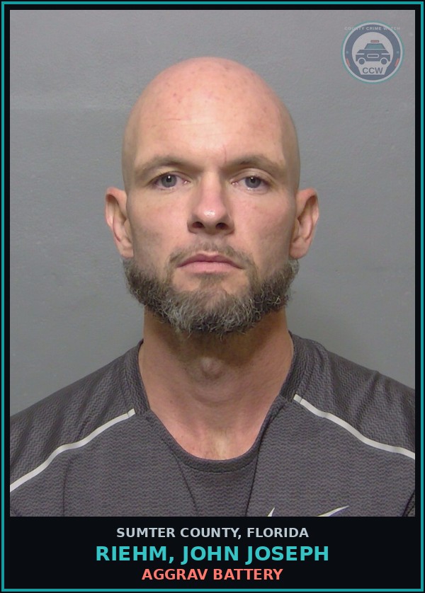Booking mugshot of RIEHM, JOHN JOSEPH in Sumter County