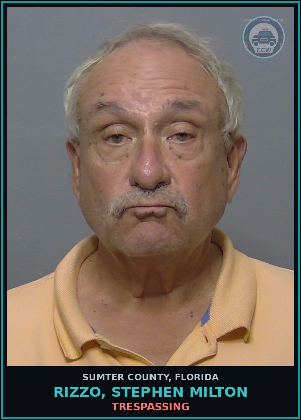 Booking mugshot of RIZZO, STEPHEN MILTON in Sumter County