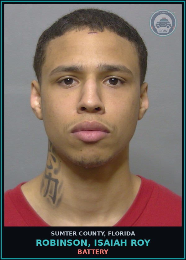 Booking mugshot of ROBINSON, ISAIAH ROY in Sumter County