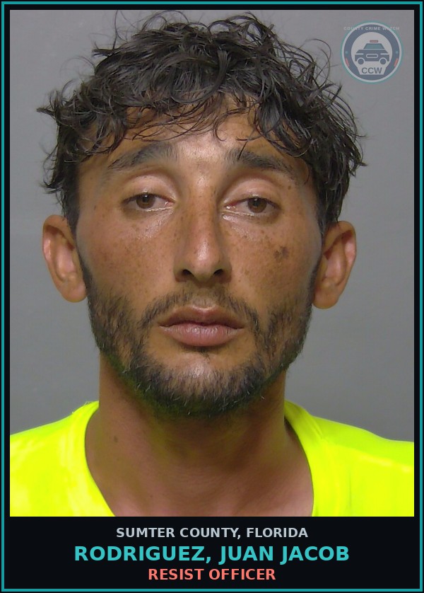 Booking mugshot of RODRIGUEZ, JUAN JACOB in Sumter County