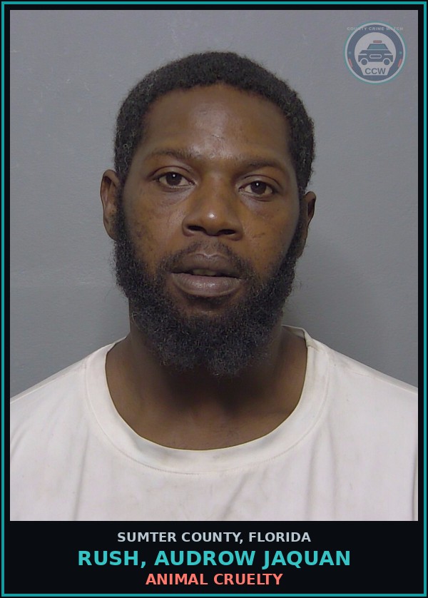 Booking mugshot of RUSH, AUDROW JAQUAN in Sumter County