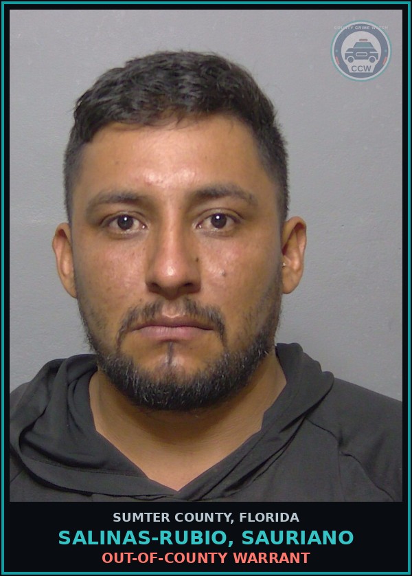 Booking mugshot of SALINAS-RUBIO, SAURIANO in Sumter County