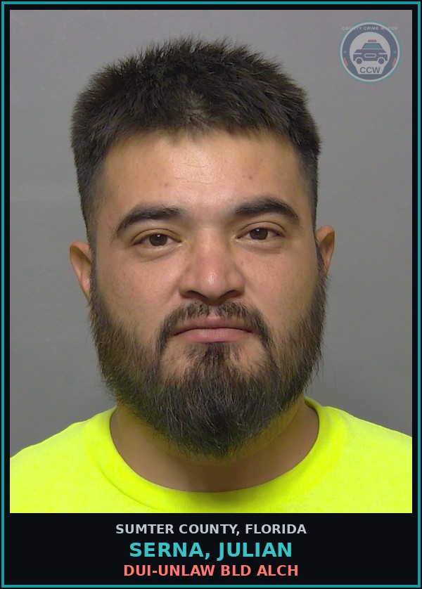 Booking mugshot of SERNA, JULIAN in Sumter County