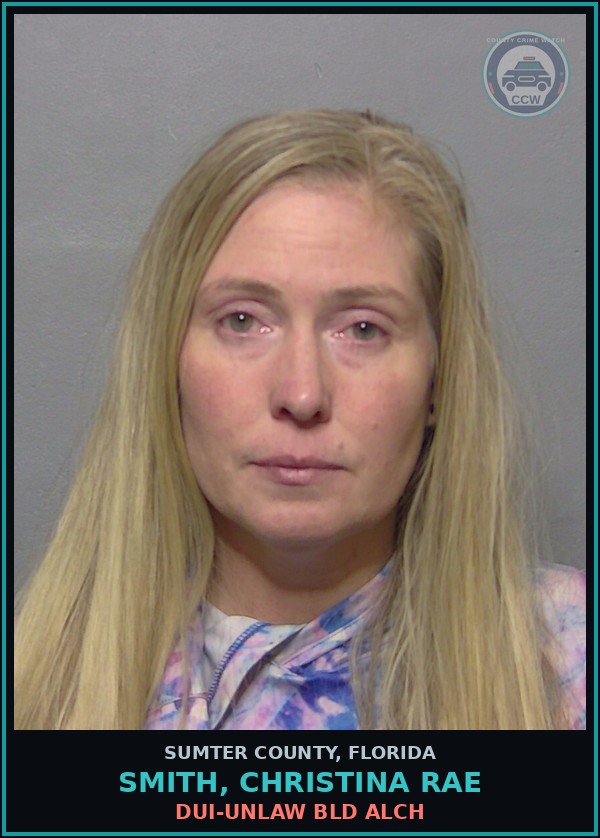 Booking mugshot of SMITH, CHRISTINA RAE in Sumter County