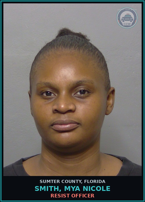 Booking mugshot of SMITH, MYA NICOLE in Sumter County